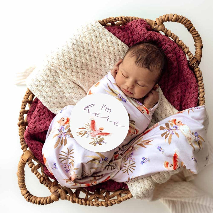 Baby Jersey Wrap & Topknot Set Major Mitchell