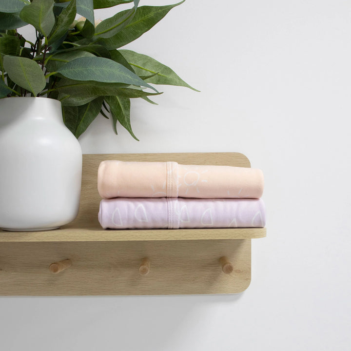 Bubba Blue Nordic 2pk Jersey Wrap Peach/Lilac
