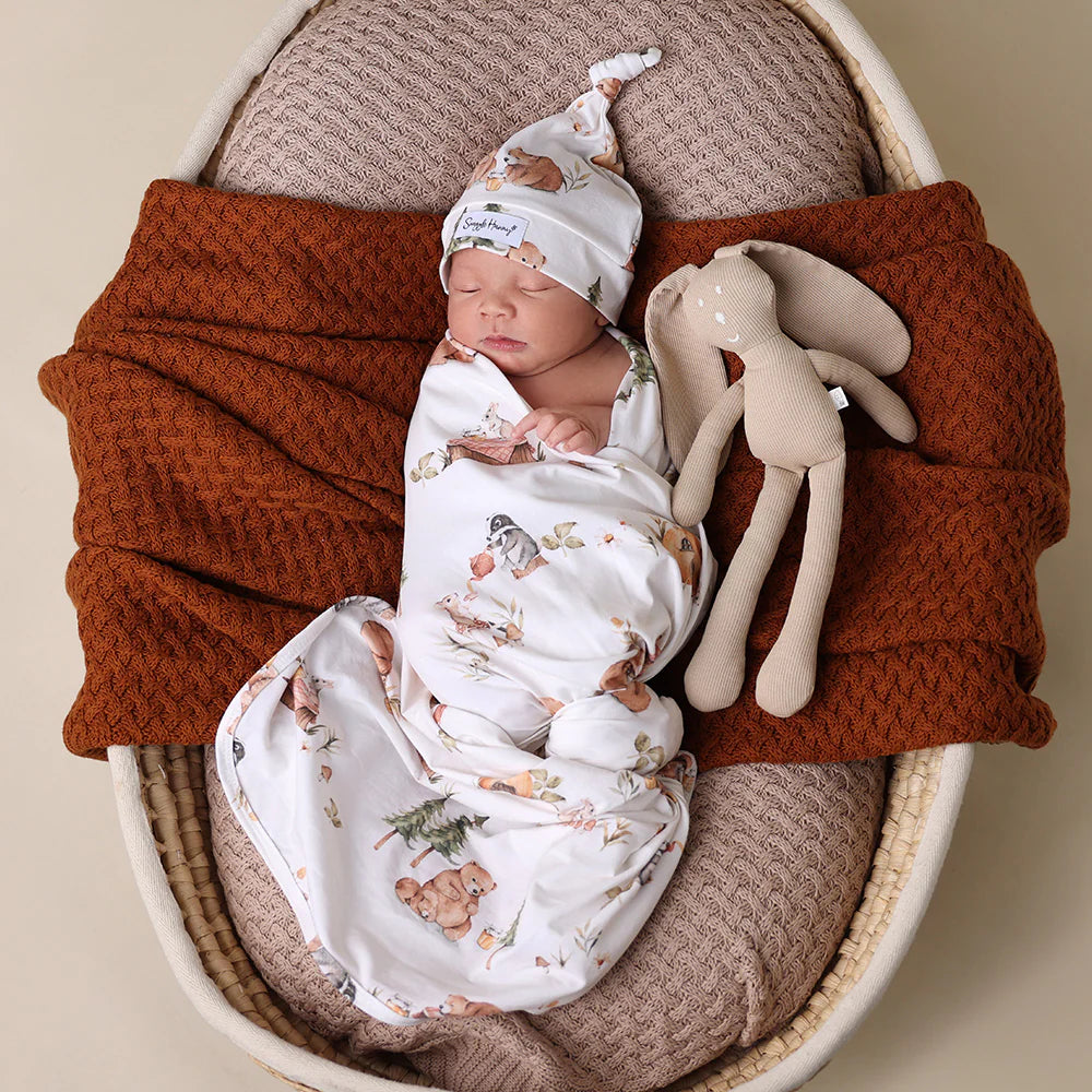 Baby Jersey Wrap & Beanie Set - Bears