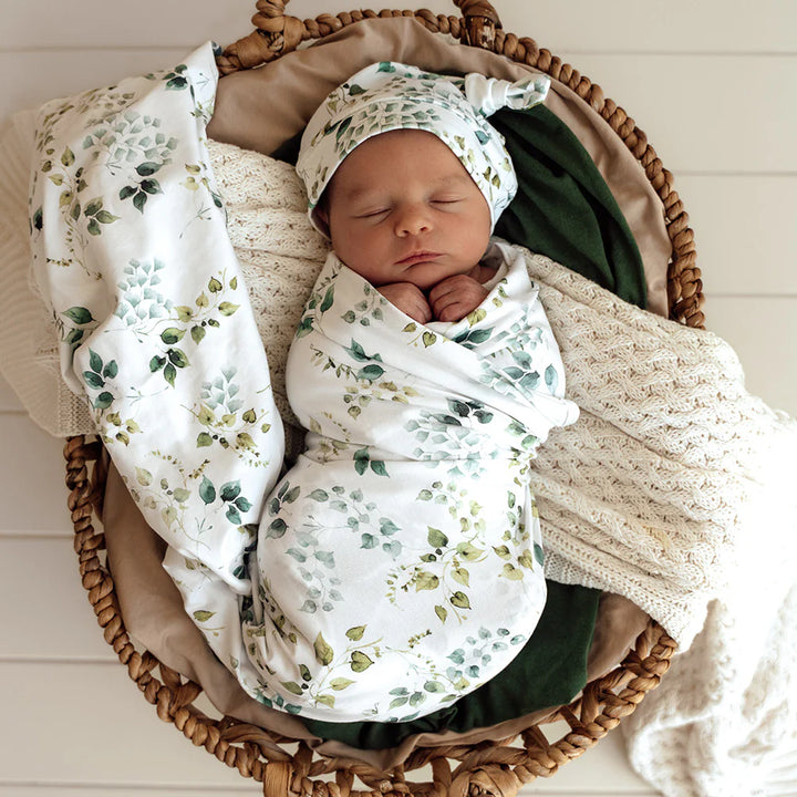 Organic Jersey Wrap & Topknot Set - Eden