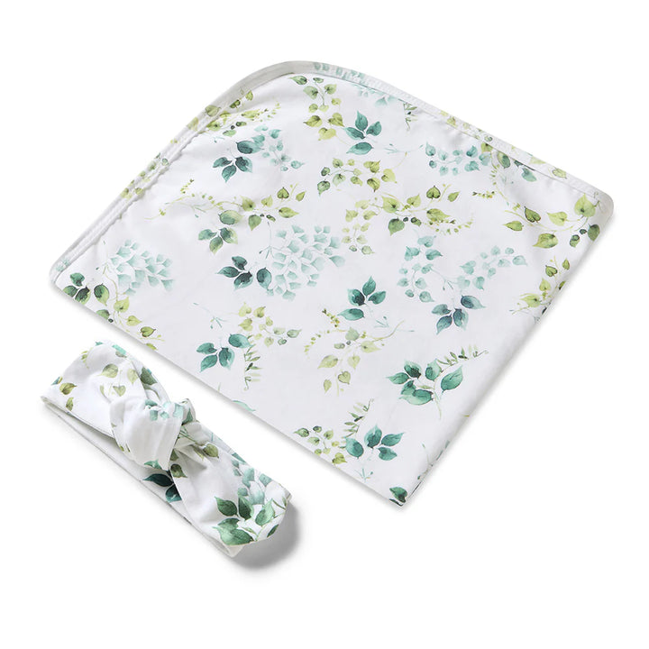 Organic Jersey Wrap & Topknot Set - Eden
