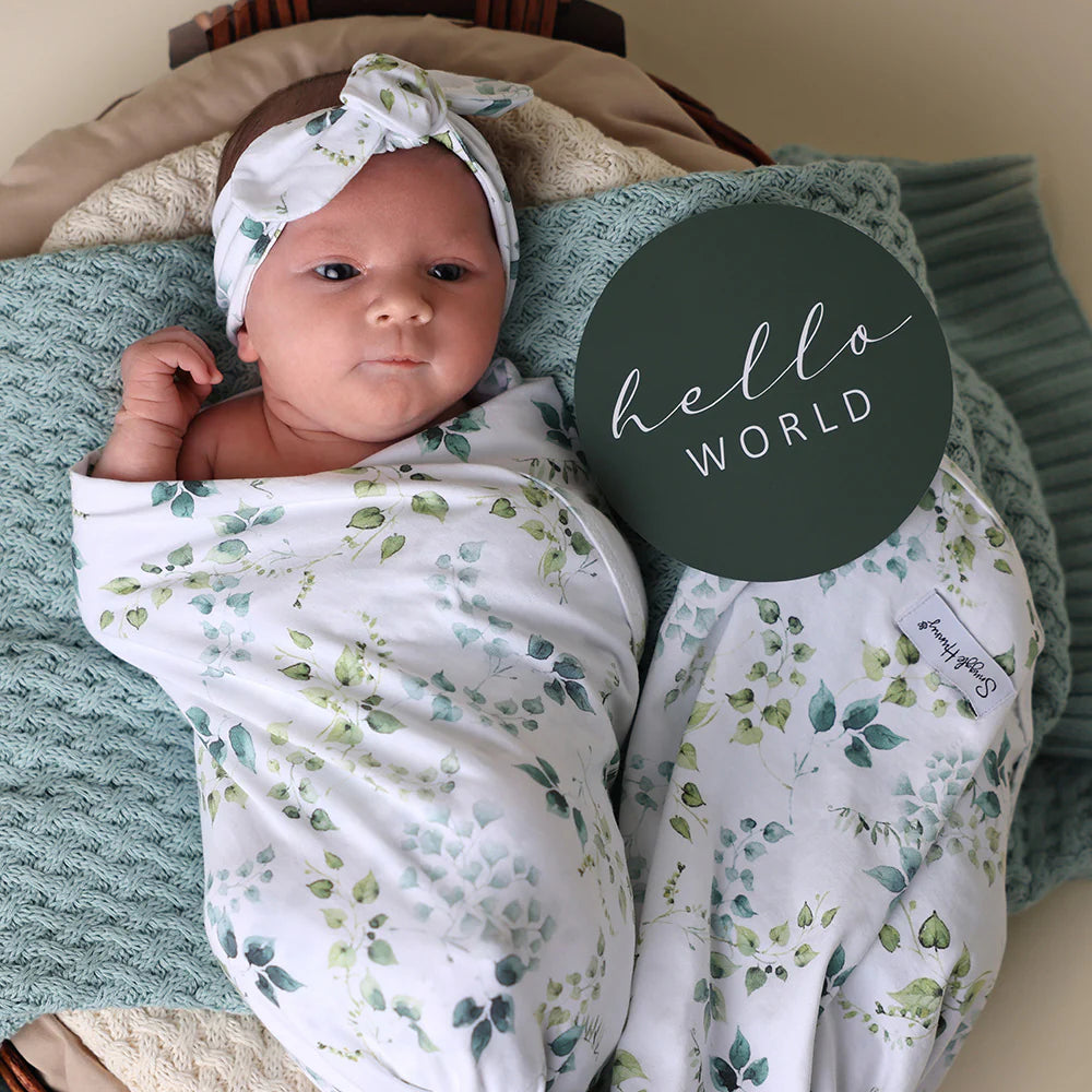 Organic Jersey Wrap & Topknot Set - Eden