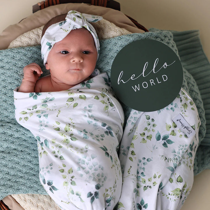 Organic Jersey Wrap & Topknot Set - Eden