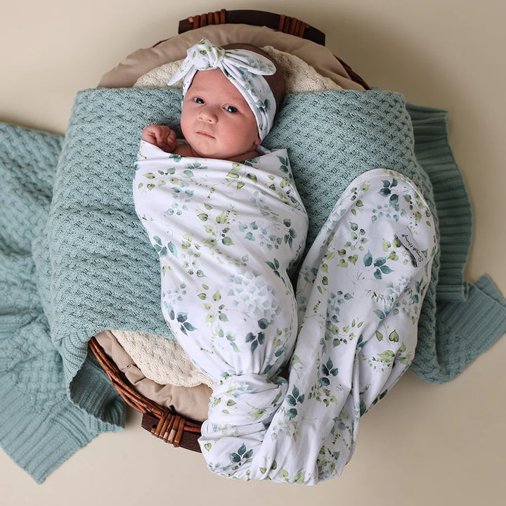 Organic Jersey Wrap & Topknot Set - Eden