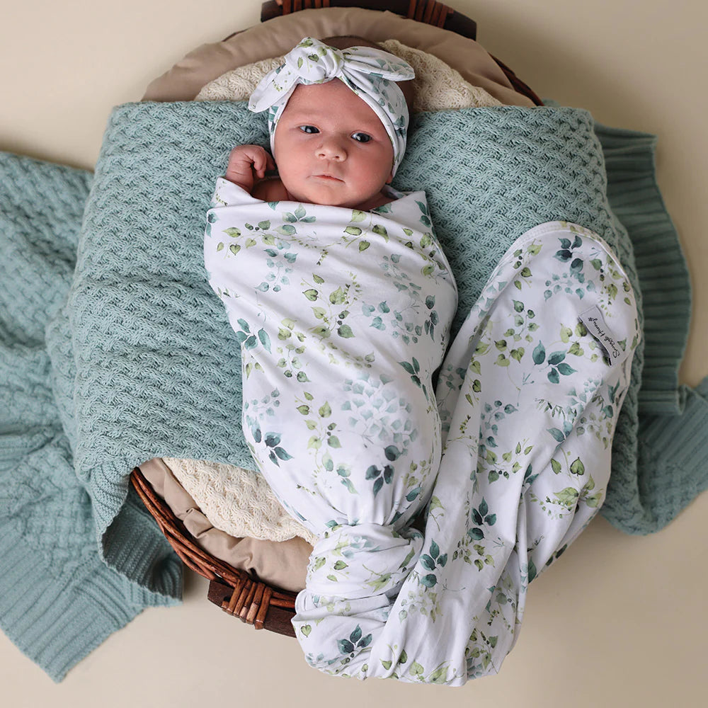 Organic Jersey Wrap & Topknot Set - Eden