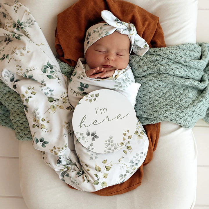 Organic Jersey Wrap & Topknot Set - Eden