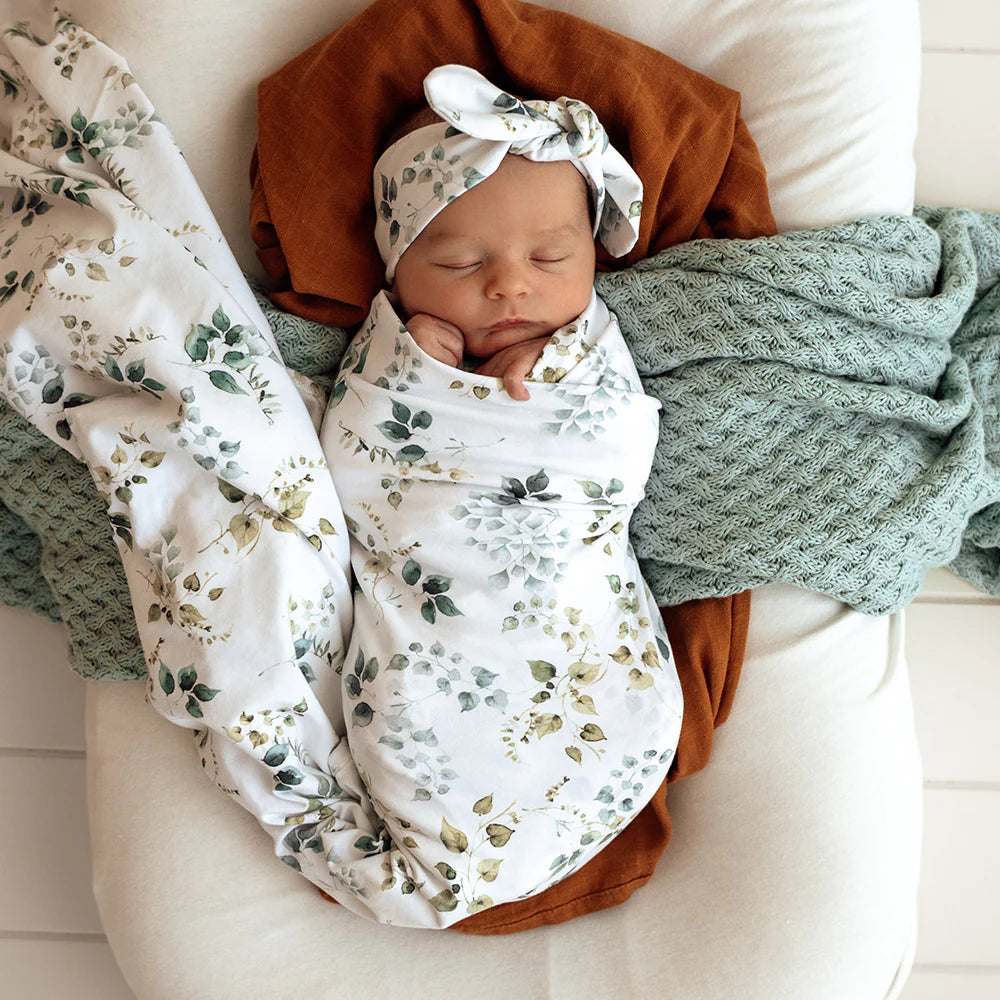 Organic Jersey Wrap & Topknot Set - Eden
