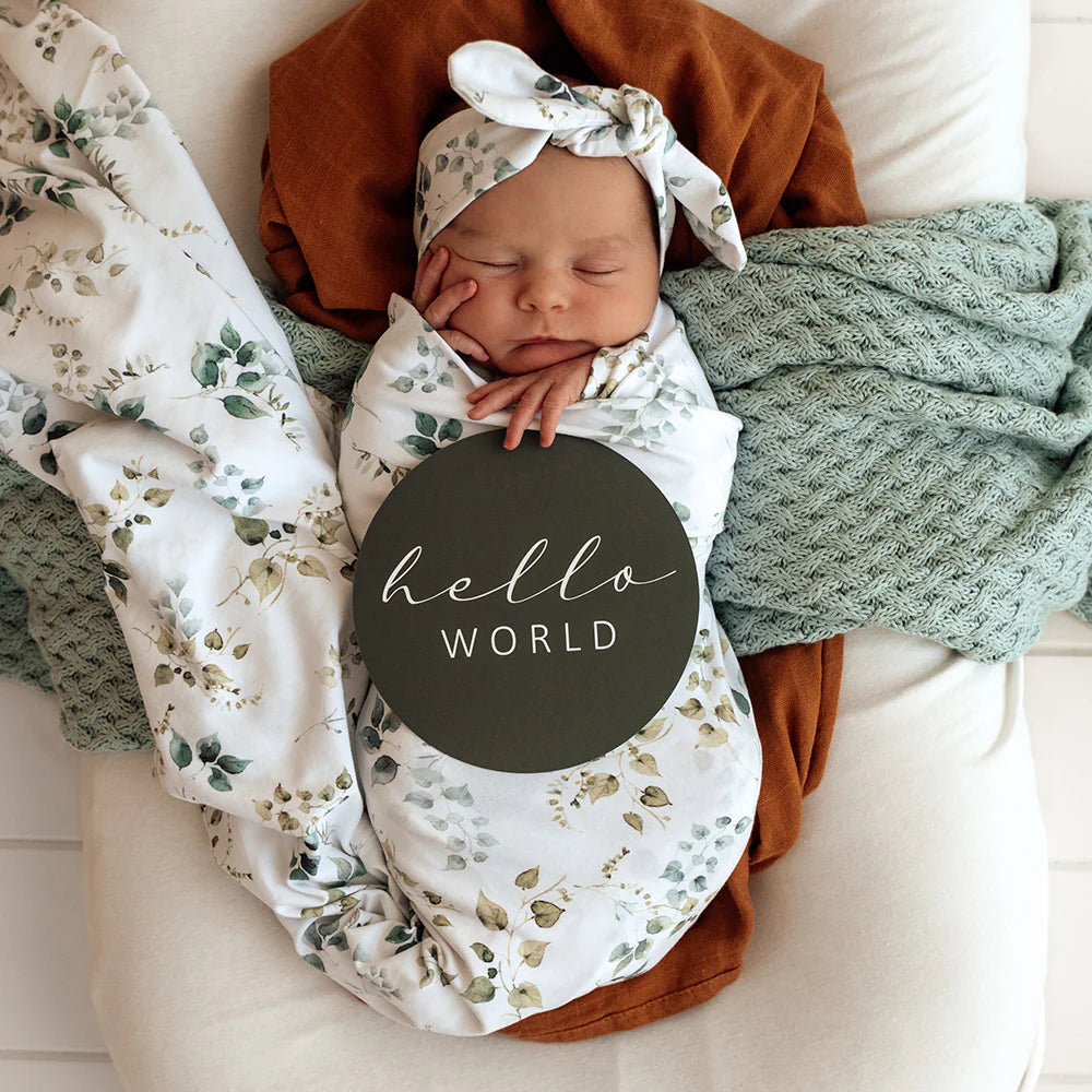 Organic Jersey Wrap & Topknot Set - Eden