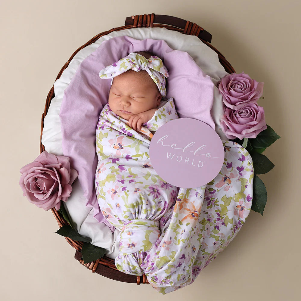Baby Jersey Wrap & Topknot Set - Isla