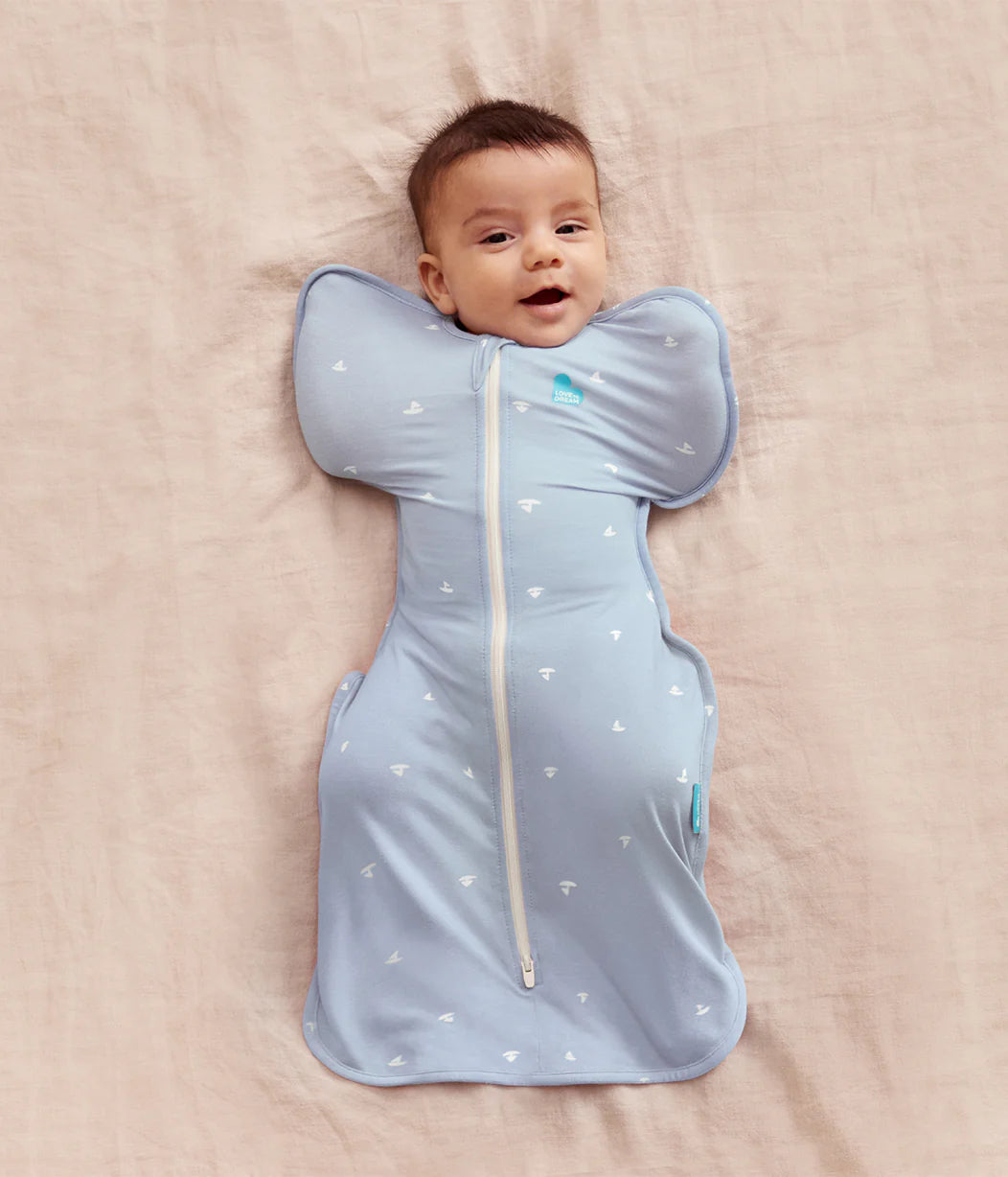 SWADDLE UP™ Bamboo Original 1.0Tog - Mist Blue Boats