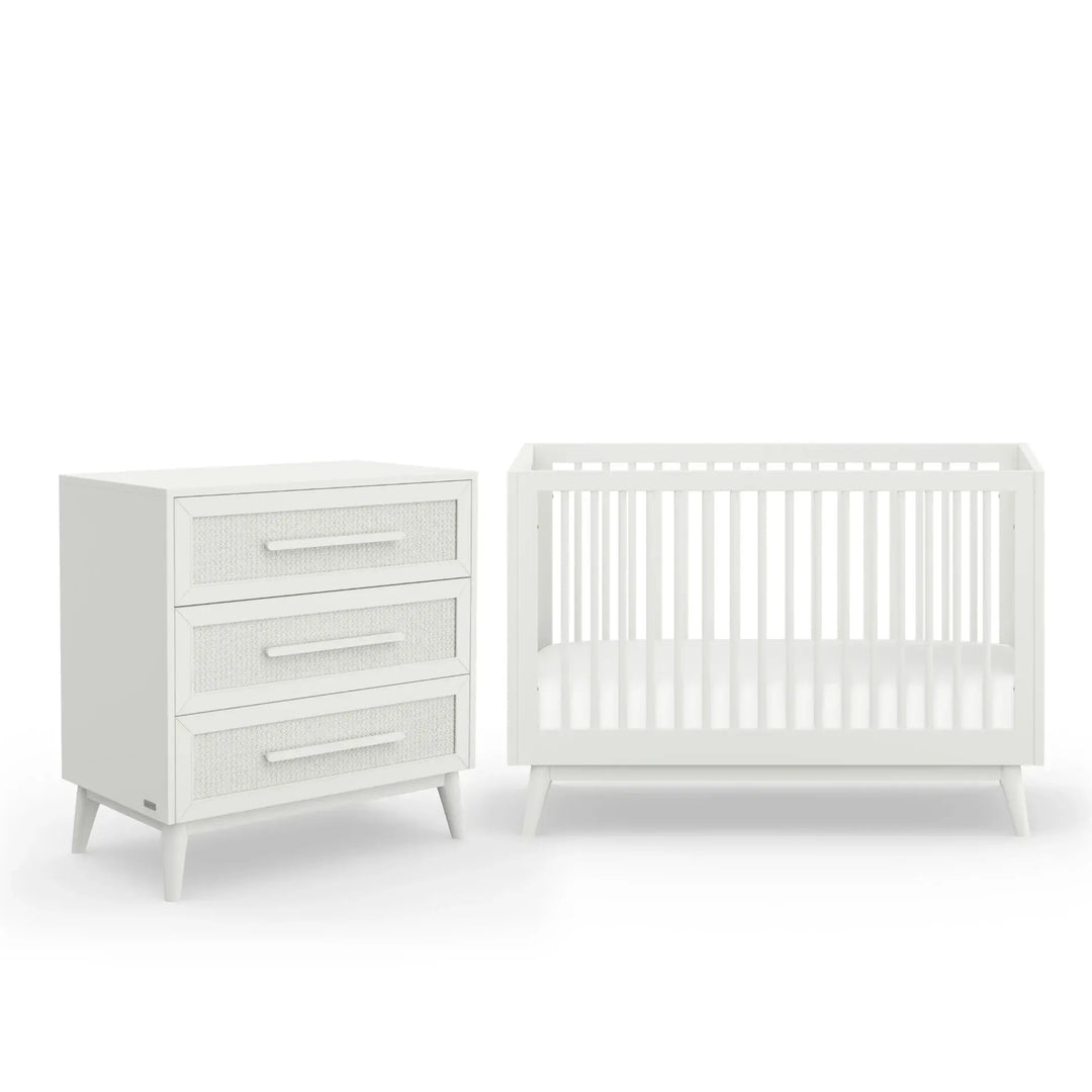 BabyRest Kaya Cot & Chest Nursery Package - White