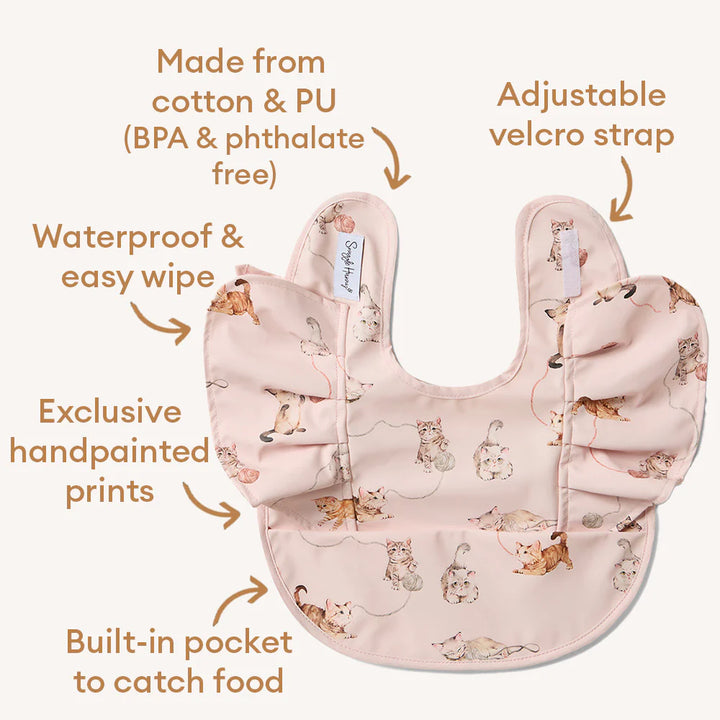 Snuggle Bib Waterproof Kittens Frill