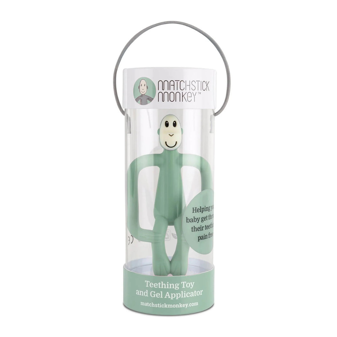 Matchstick Monkey Teething Toy and Gel Applicator-Mint Green