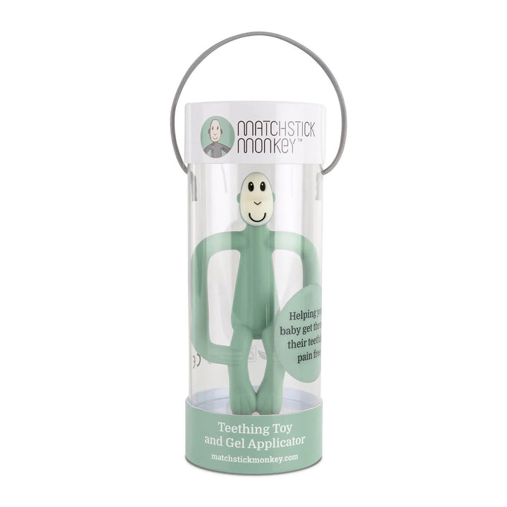Matchstick Monkey Teething Toy and Gel Applicator-Mint Green