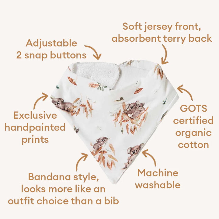 Organic Dribble Bib - Koala