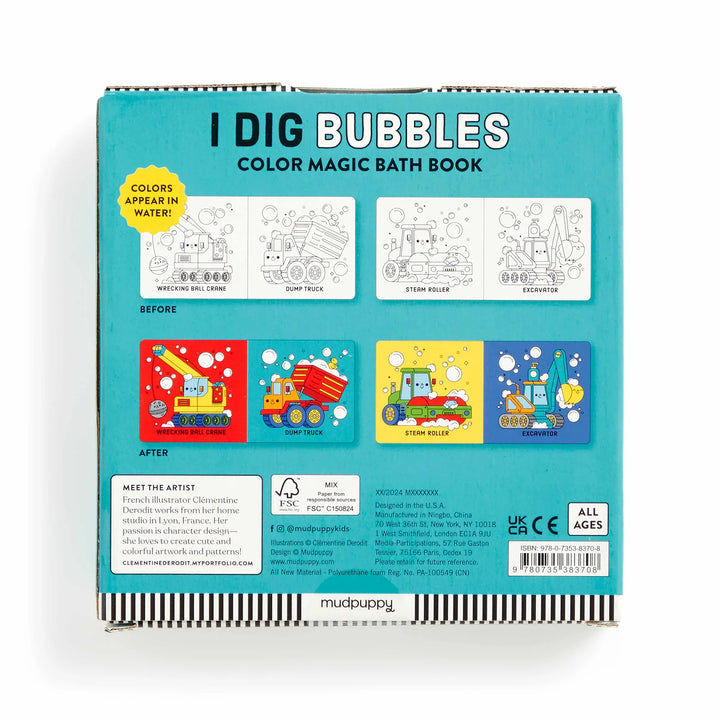 Mudpuppy I Dig Bubbles! Color Magic Bath Book Multi-Coloured