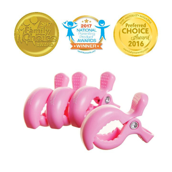 Dreambaby STROLLER CLIPS 4PK - PINK(F2213)