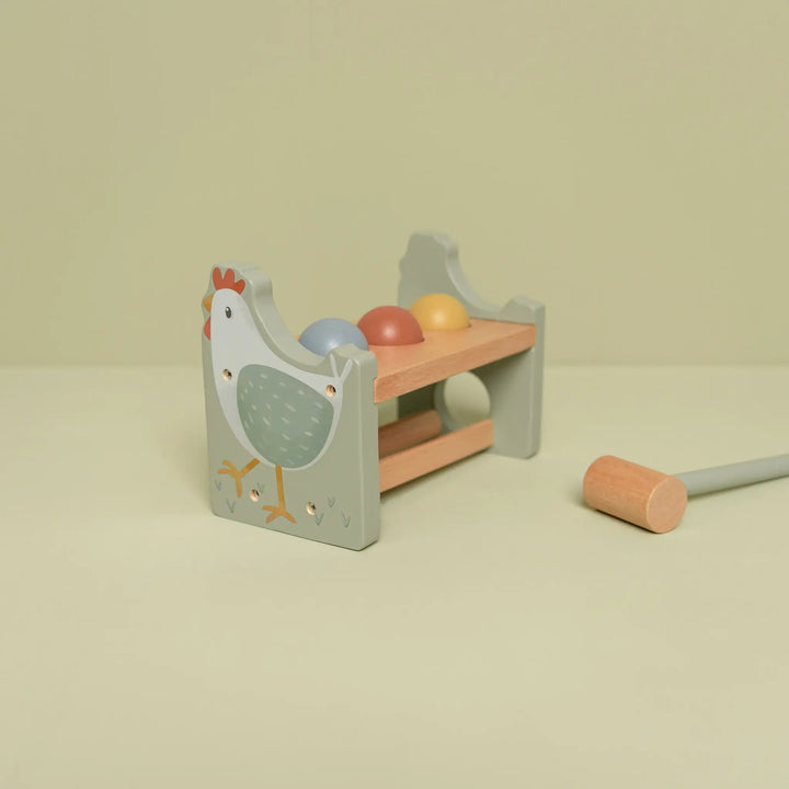 Little Dutch Little Farm Pounding Bench with Rolling Balls