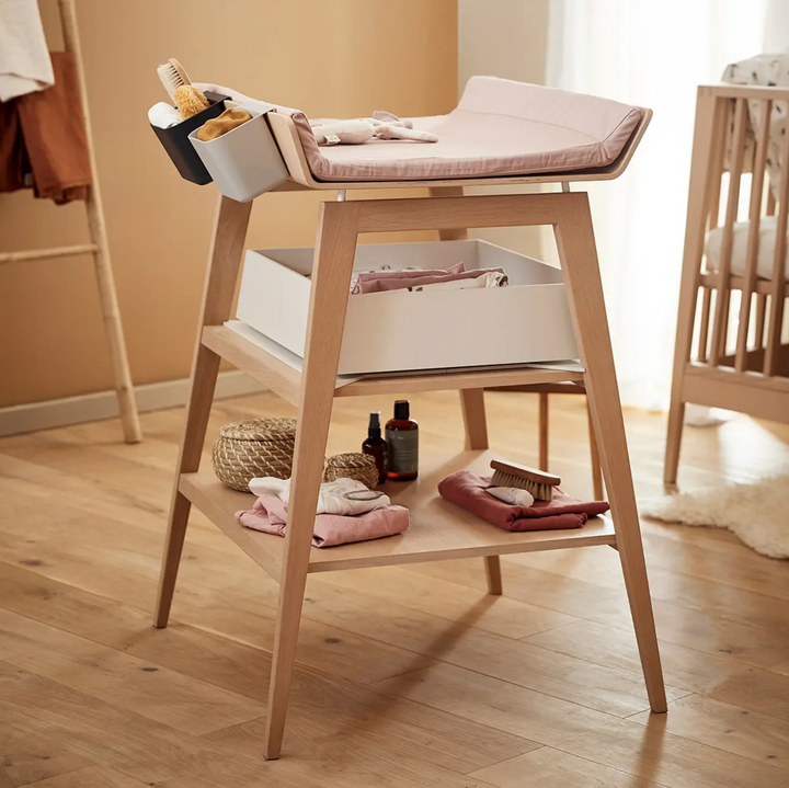 Leander ORGANIC Linea Change Table Mat Cover-Dusty Rose