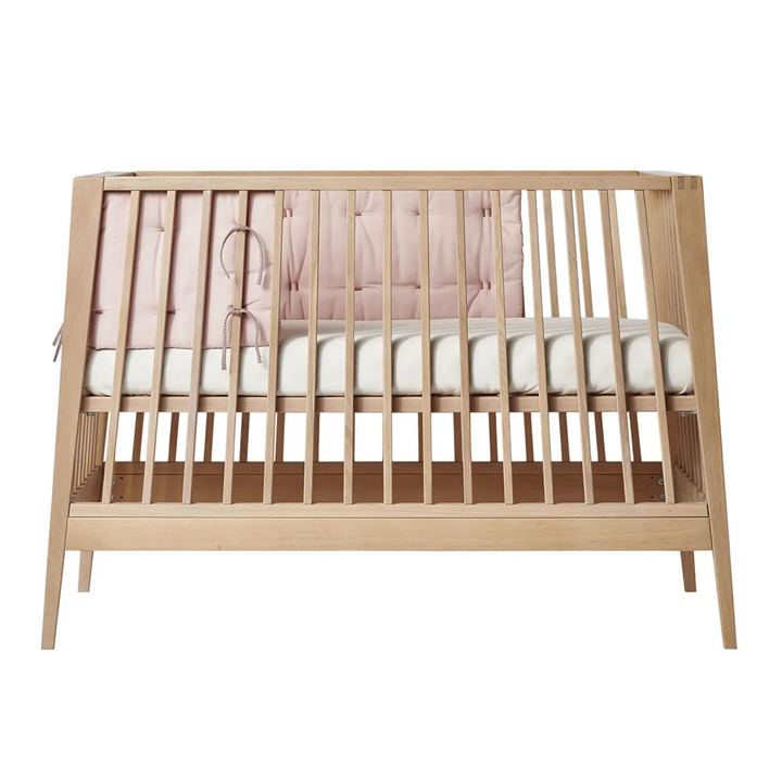 Leander ORGANIC Linea/Luna Cot Bumper-Dusty Rose