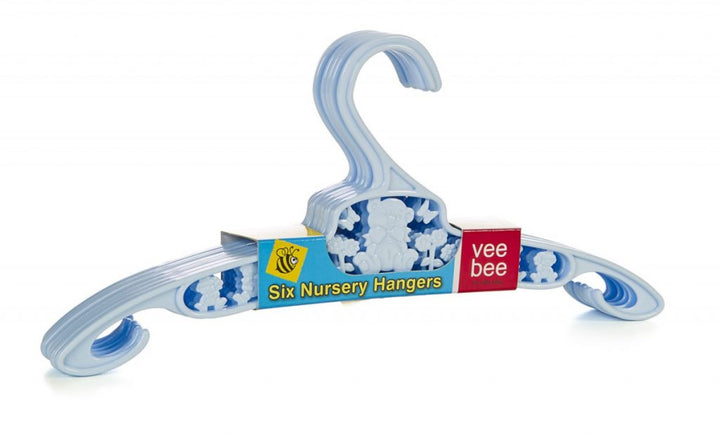 Veebee Kids Plastic Hangers (Pack of 6) Blue(A121)