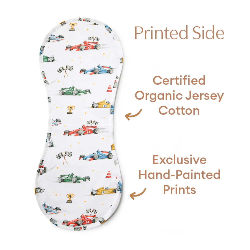 Snuggle Hunny Organic Cotton Burp Cloth - Little Racers