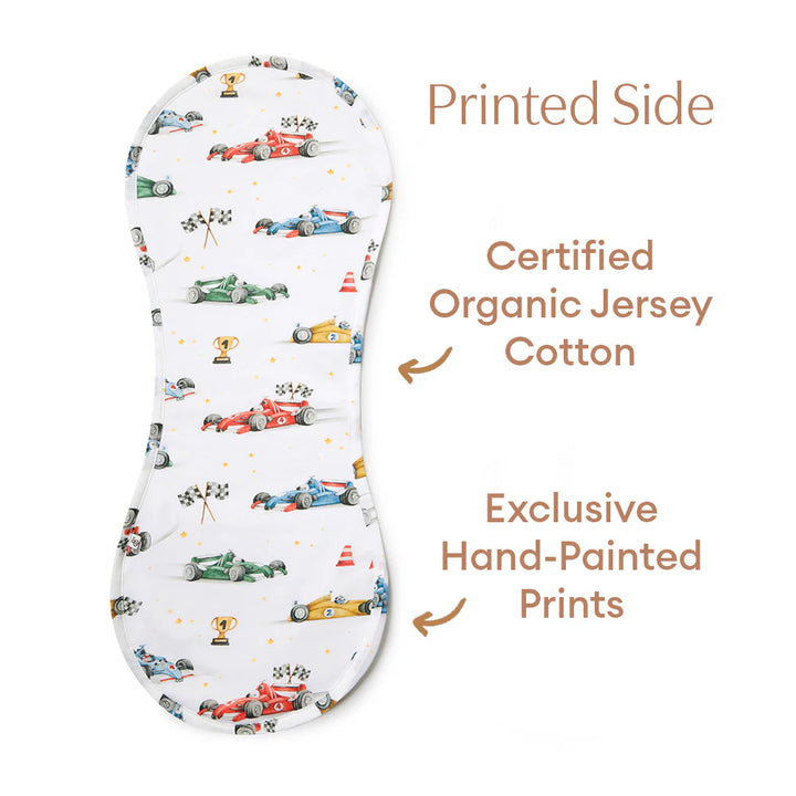 Snuggle Hunny Organic Cotton Burp Cloth - Little Racers