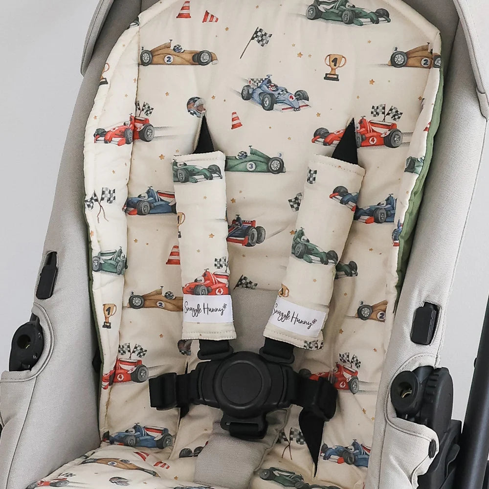 Snuggle Hunny Universal Reversible Pram Strap Covers - Little Racers