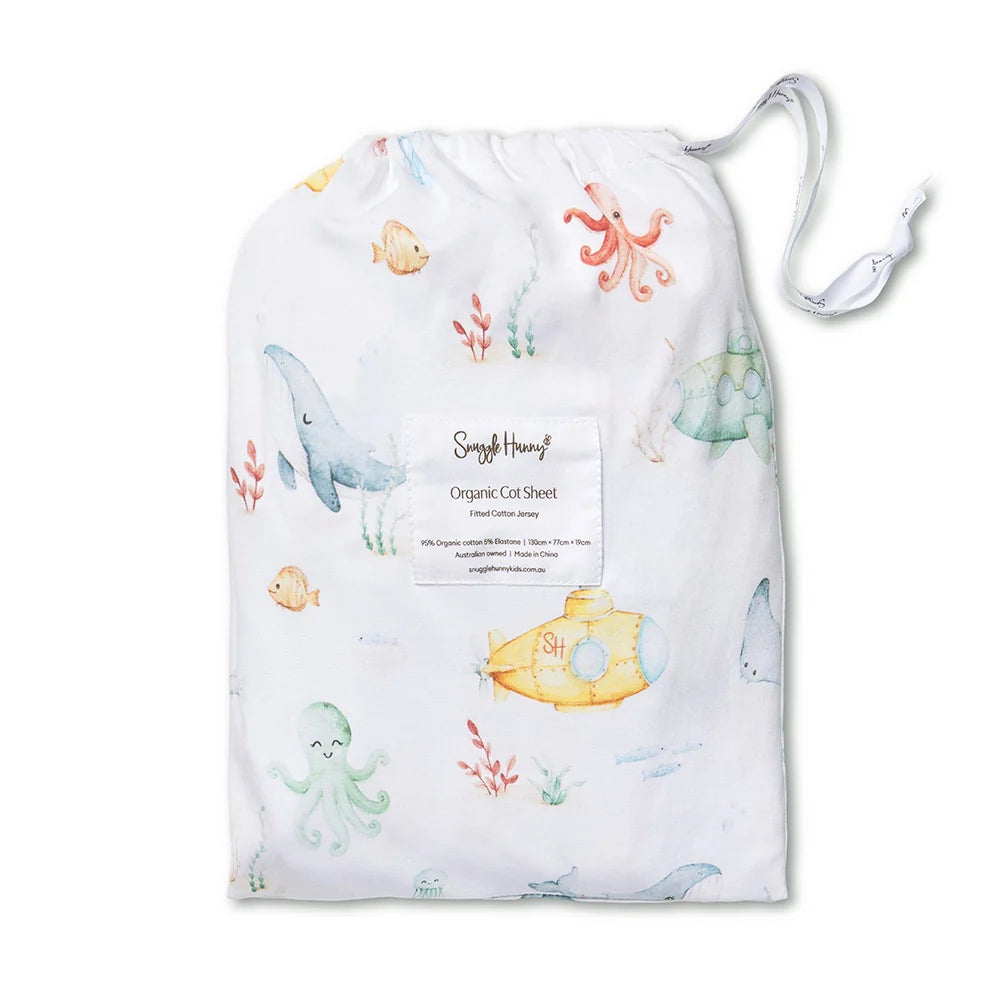 Snuggle Hunny Organic Fitted Cot Sheet - Little Subs