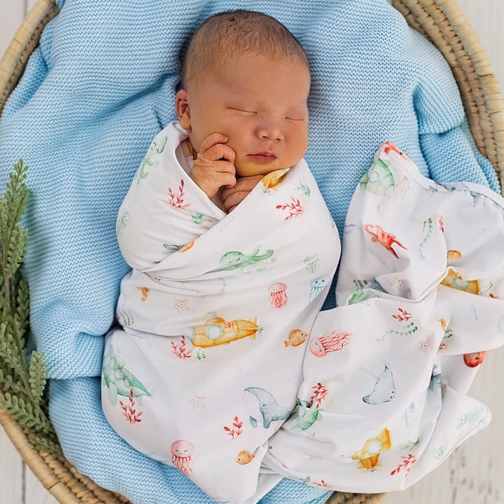 Snuggle Hunny Organic Jersey Wrap & Beanie Set - Little Subs