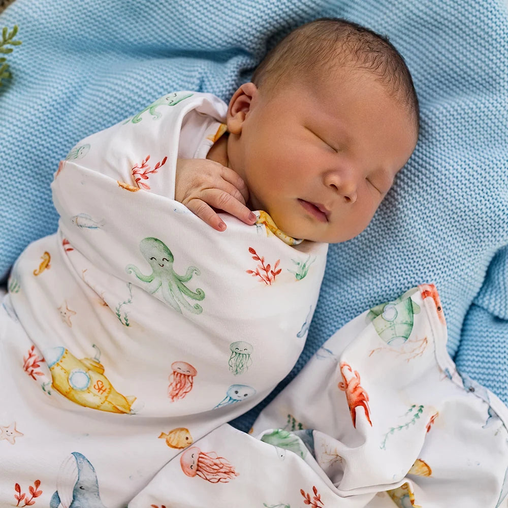 Snuggle Hunny Organic Jersey Wrap & Beanie Set - Little Subs