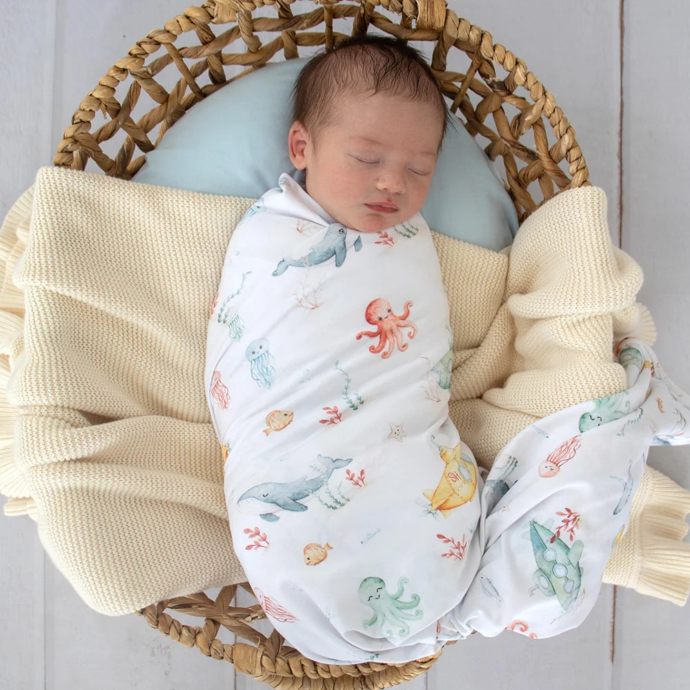 Snuggle Hunny Organic Jersey Wrap & Beanie Set - Little Subs
