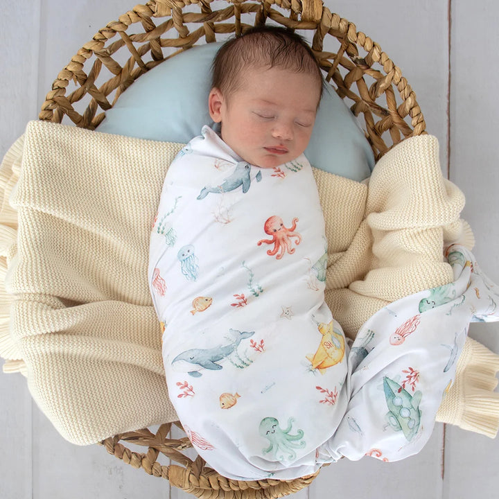 Snuggle Hunny Organic Jersey Wrap & Beanie Set - Little Subs