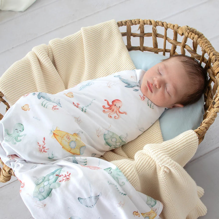 Snuggle Hunny Organic Jersey Wrap & Beanie Set - Little Subs