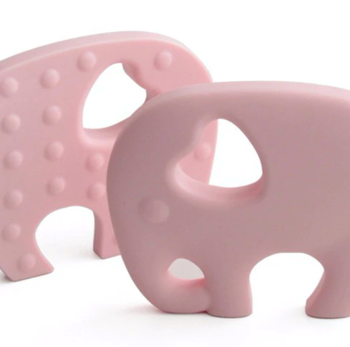 Little Woods ELEPHANT SILICONE TEETHER Baby Pink