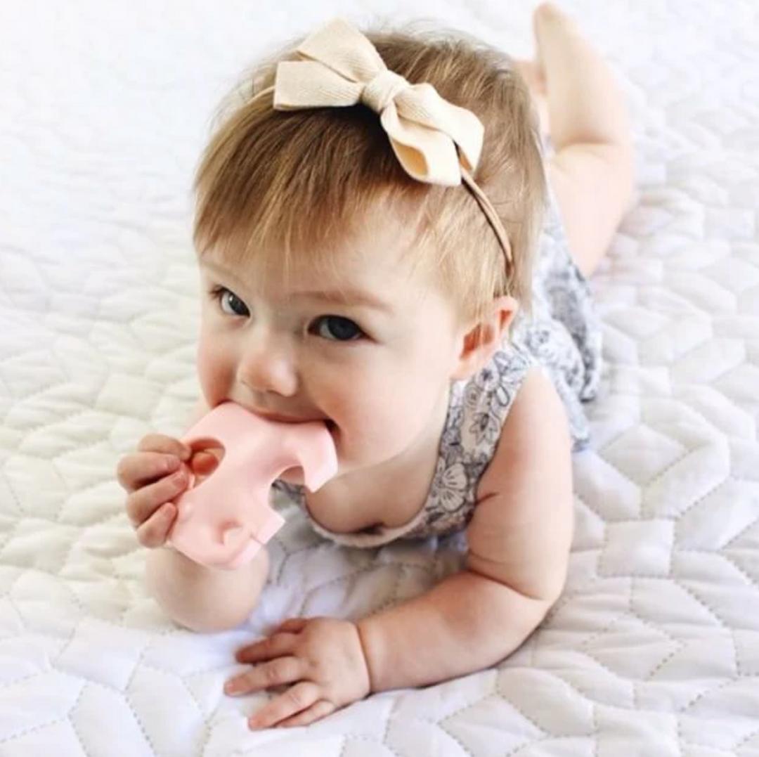 Little Woods ELEPHANT SILICONE TEETHER Baby Pink