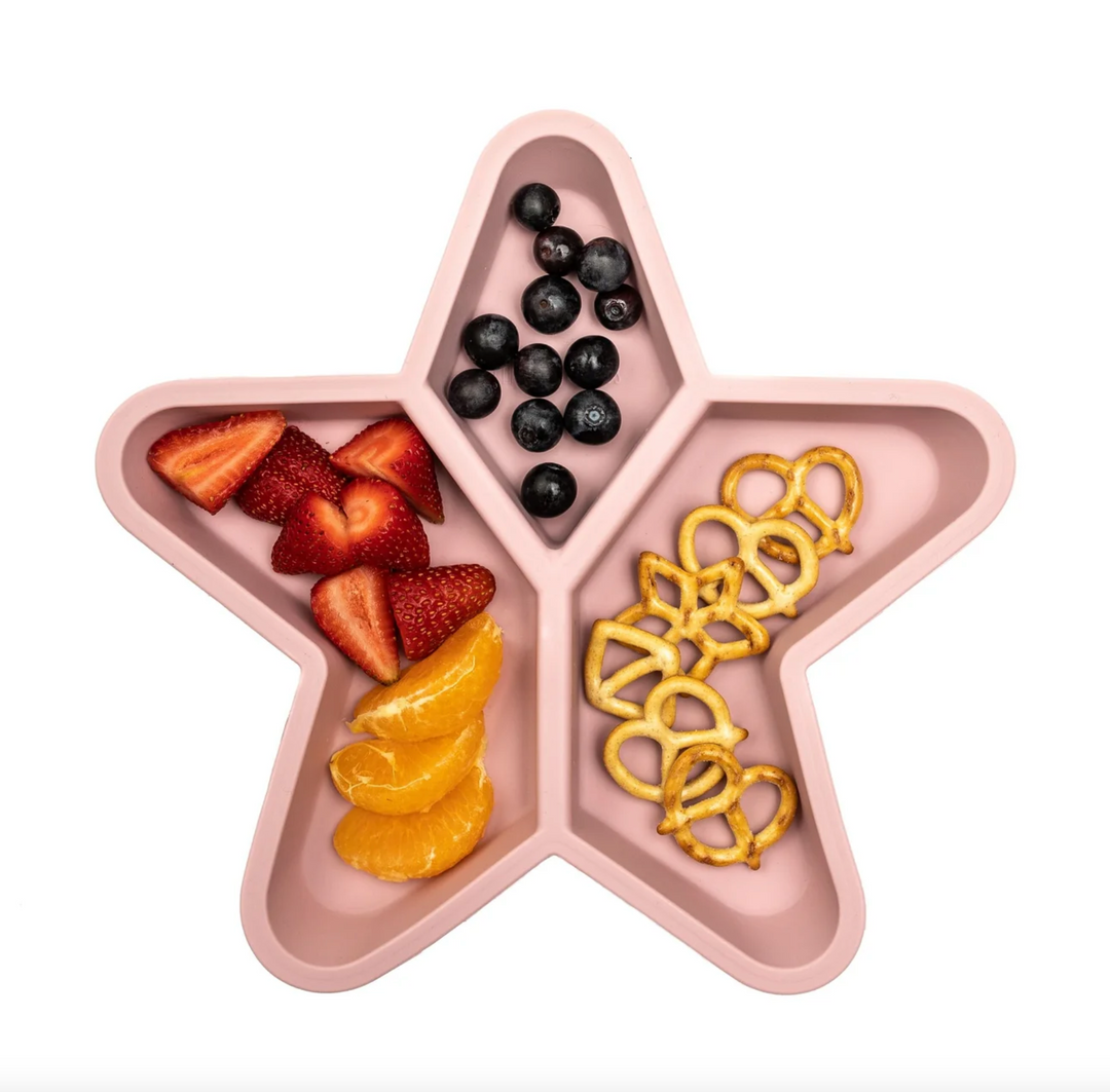 Little Woods NON-TOXIC SILICONE DIVIDED STAR PLATE Dusty Pink(Ex-Display)