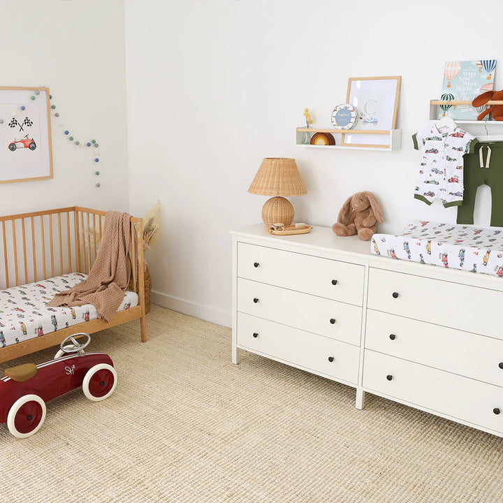 Organic Bassinet Sheet / Change Pad Cover - Little Racers