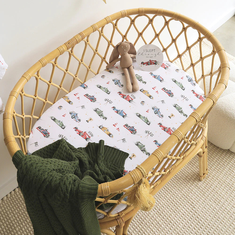 Organic Bassinet Sheet / Change Pad Cover - Little Racers