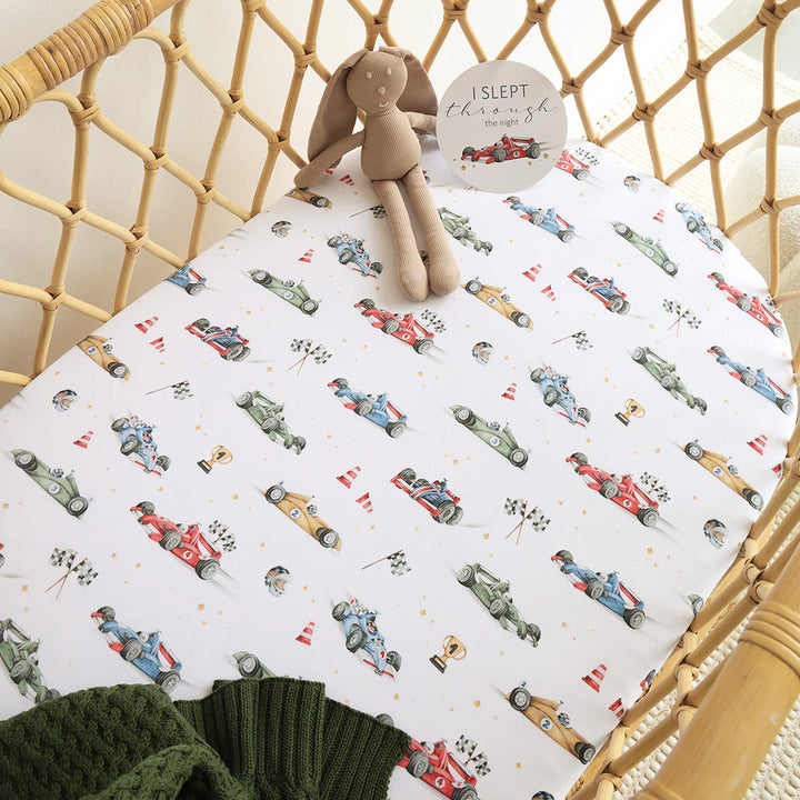 Organic Bassinet Sheet / Change Pad Cover - Little Racers