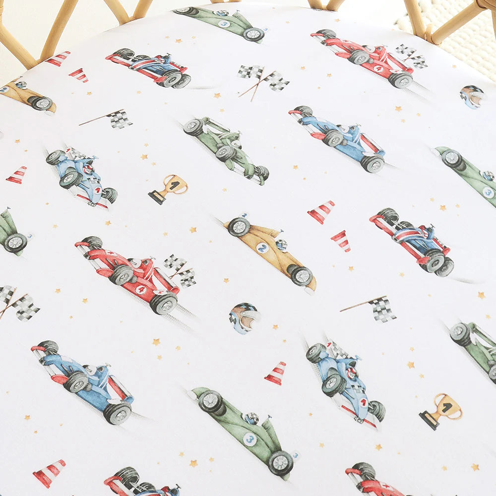 Organic Bassinet Sheet / Change Pad Cover - Little Racers