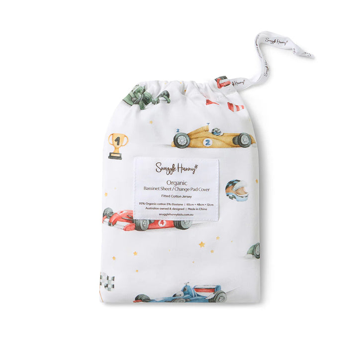 Organic Bassinet Sheet / Change Pad Cover - Little Racers