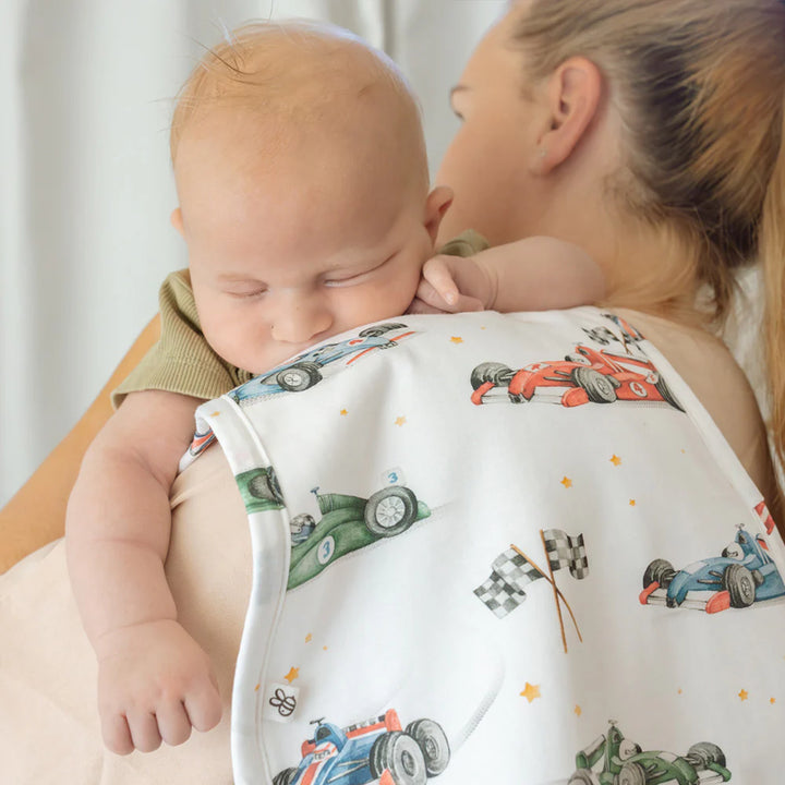 Snuggle Hunny Organic Cotton Burp Cloth - Little Racers