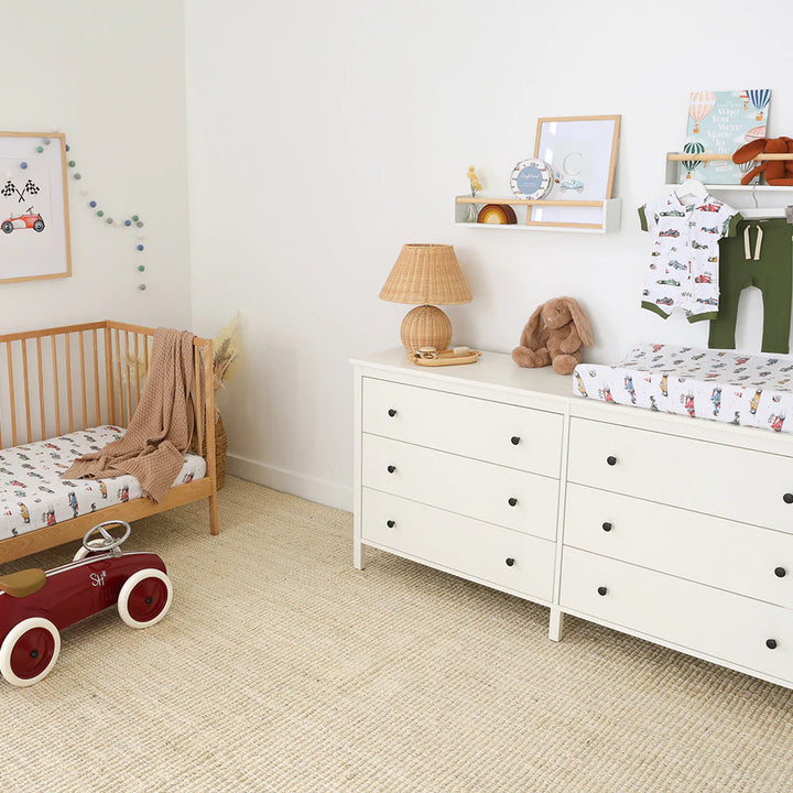Organic Fitted Cot Sheet - Little Racers