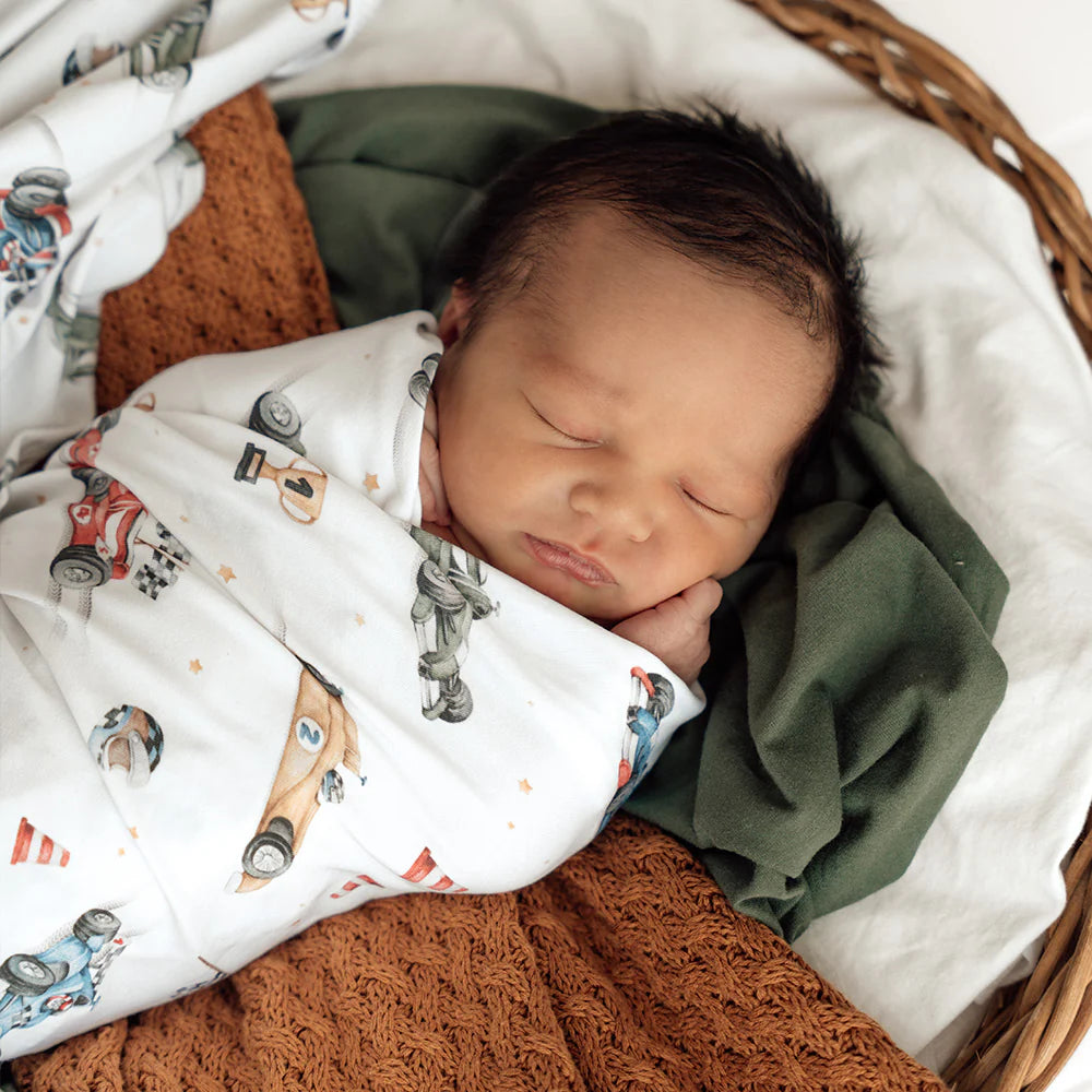 Organic Jersey Wrap & Beanie Set - Little Racers