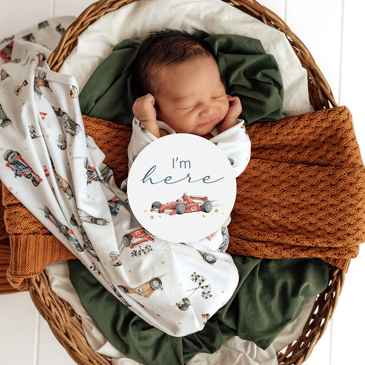 Organic Jersey Wrap & Beanie Set - Little Racers