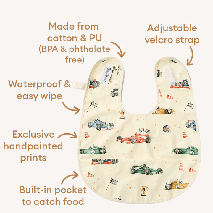 Snuggle Bib Waterproof - Little Racers