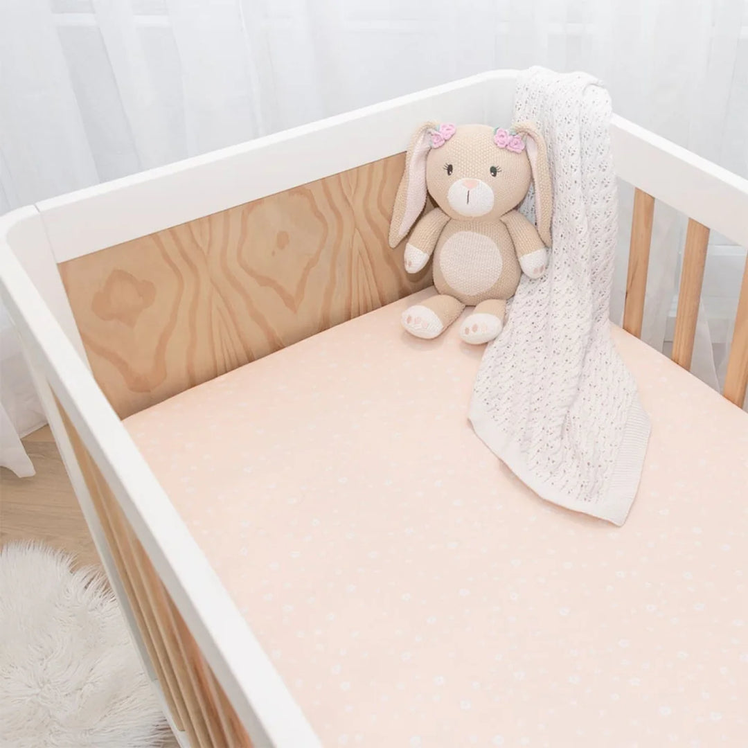 2-pack Jersey Cot Fitted Sheet - Ava/Blush Floral