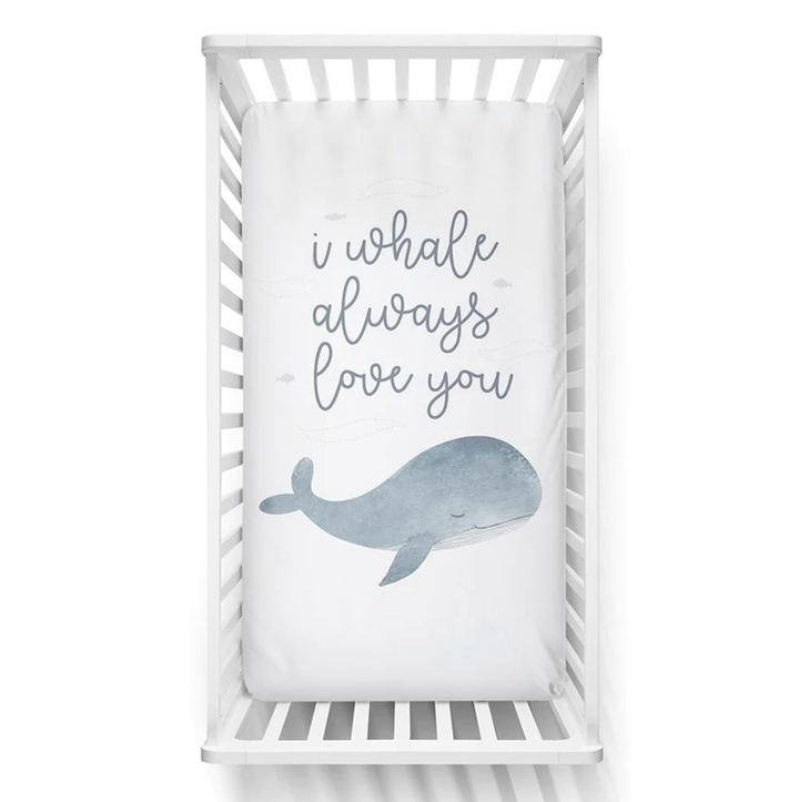 Cot Fitted sheet Whale Love You