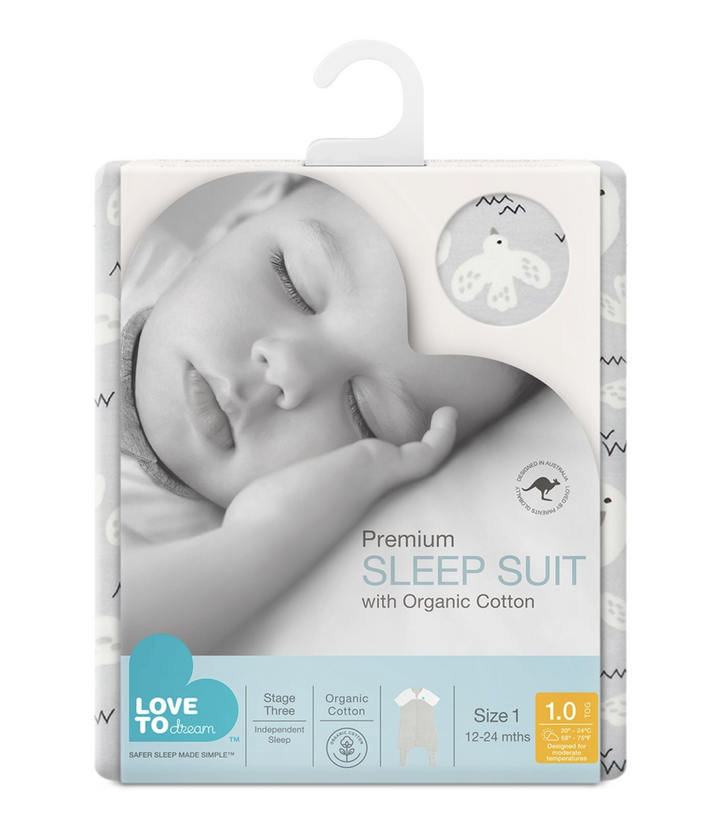 Organic Sleep Suit 1.0 TOG-grey Doves
